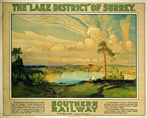 <b class=qtipBold><figcaption>1986-8796</figcaption></b><br>Poster, SR, 'The "Lake District" of Surrey'<br><em>© National Railway Museum</em> 1986-8796