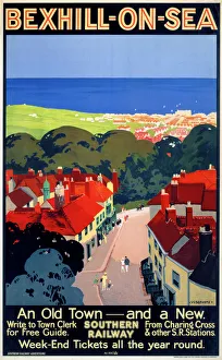 <b class=qtipBold><figcaption>'Bexhill-on-Sea', SR poster, 1928</figcaption></b><br>Southern Railway poster. Artwork by V L Danvers. <br><em>© Please read our licence terms. All digital images must be destroyed unless otherwise agreed in writing.</em> 'Bexhill-on-Sea', SR poster, 1928